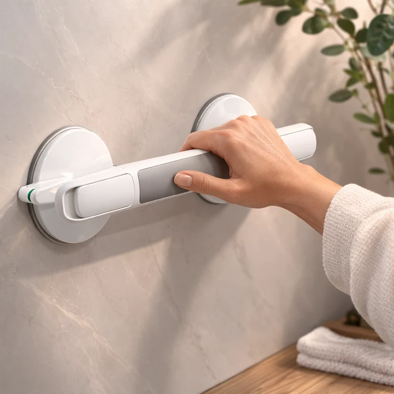 Haltegriff für Dusche, Badewanne oder Toilette | Saugnapf Griff für Senioren ohne Bohren | SeniGrip