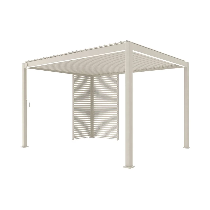 Pergola bioclimatica 3x4m in alluminio + 1 persiana 1m + 1 persiana