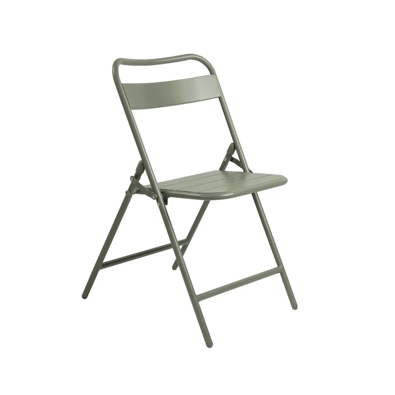 Set tavolo da giardino bistrot pieghevole in acciaio con 4 sedie,