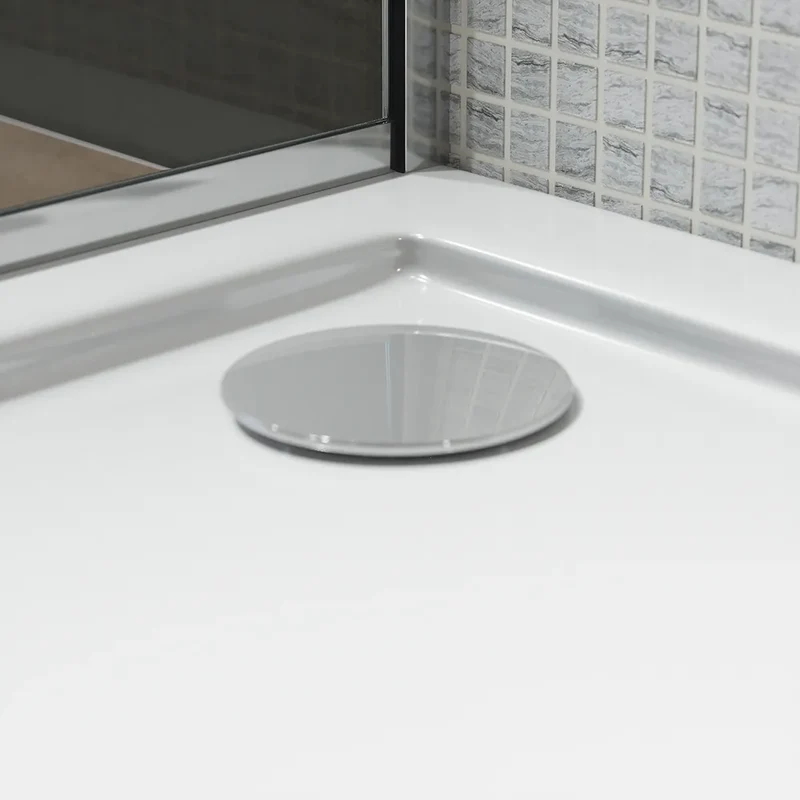 Piatto doccia 80x80 cm bianco lucido bordato in acrilico rinforzato | Asteios