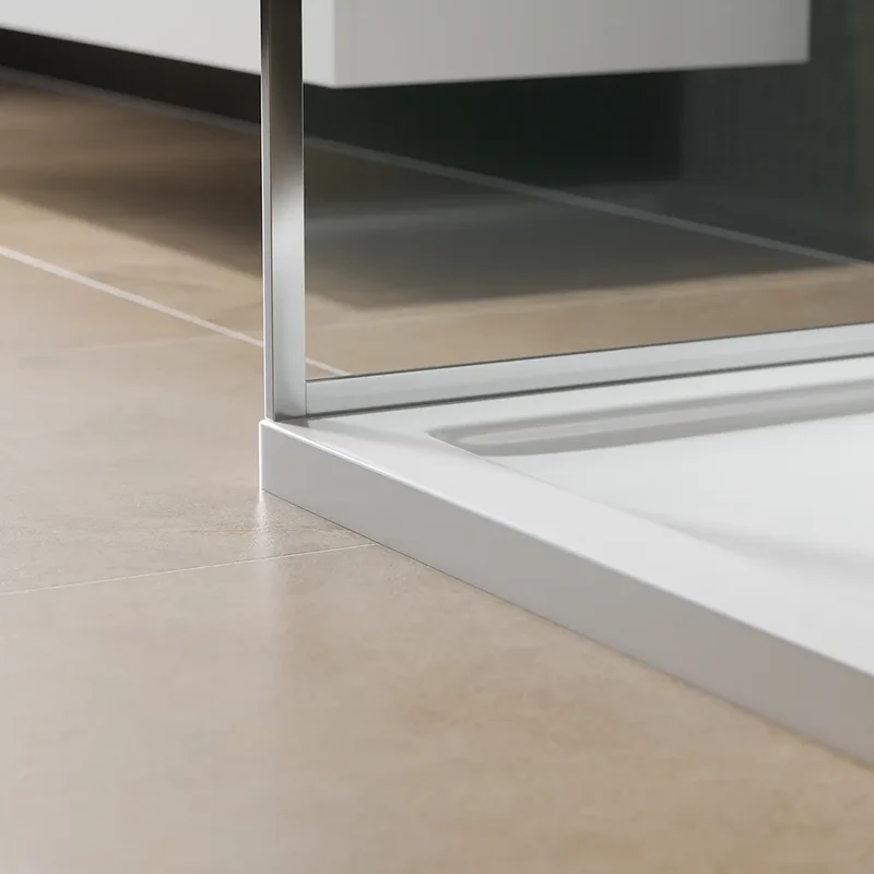 Piatto doccia 80x80 cm bianco lucido bordato in acrilico rinforzato | Asteios