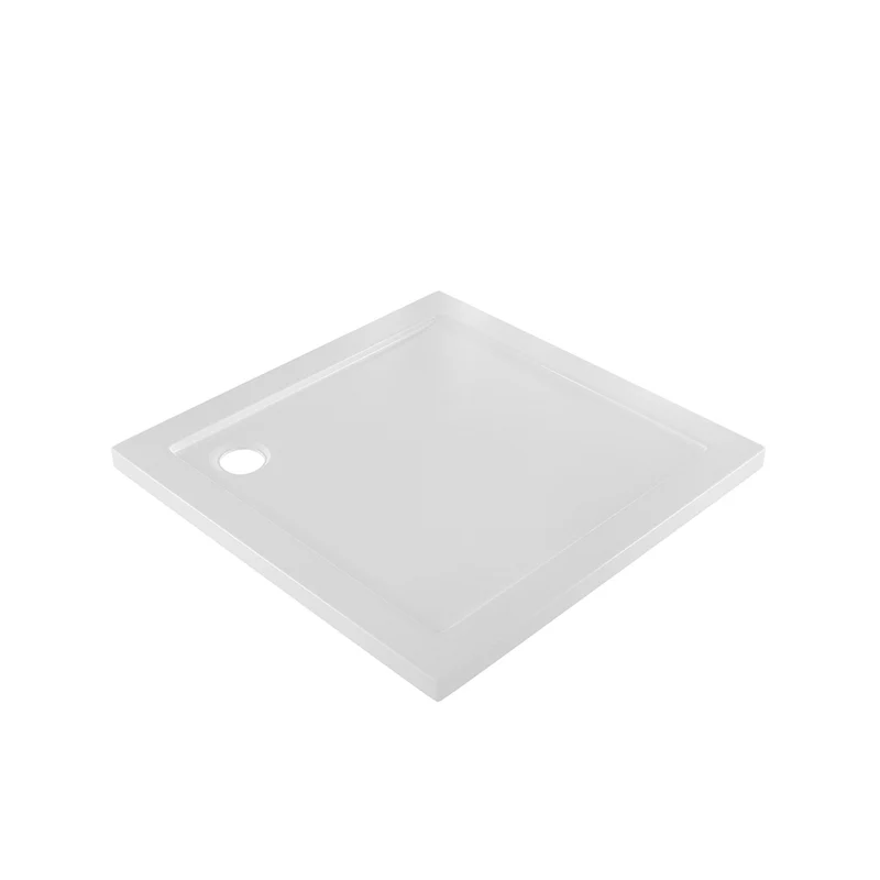 Piatto doccia 80x80 cm bianco lucido bordato in acrilico rinforzato | Asteios