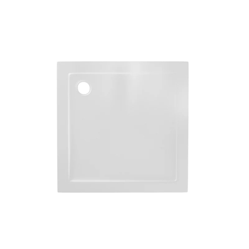 Piatto doccia 80x80 cm bianco lucido bordato in acrilico rinforzato | Asteios