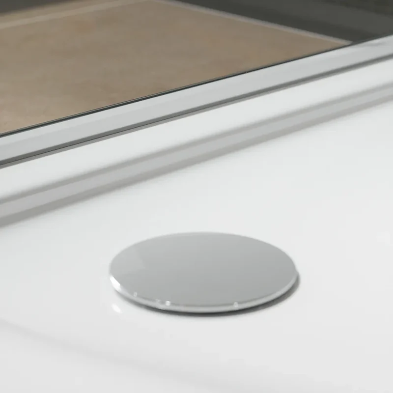 Piatto doccia semicircolare 90x90 cm bianco lucido bordato in acrilico rinforzato | Asteios