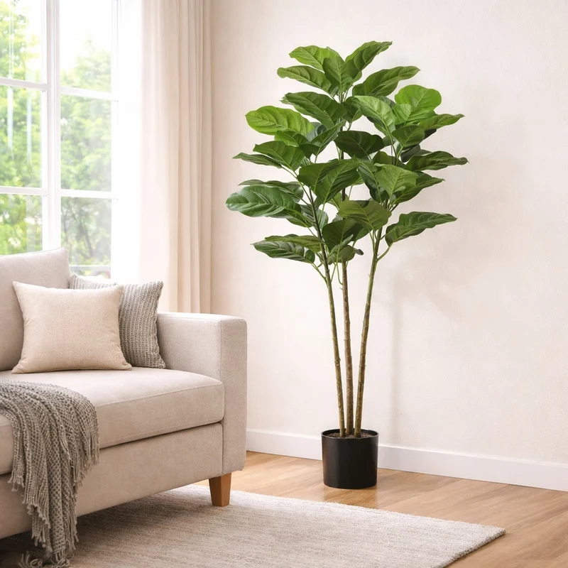 Pianta Artificiale Ficus Multifoglia 3 Rami 150 Cm
