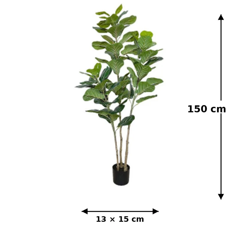Pianta Artificiale Ficus Multifoglia 3 Rami 150 Cm