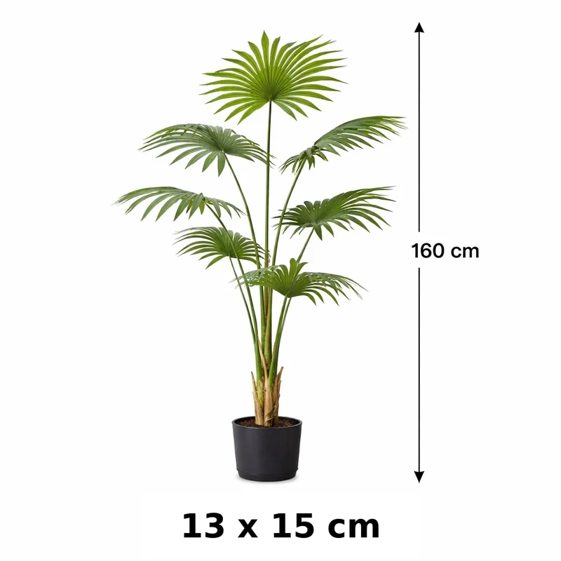 Pianta Artificiale Palma A Ventaglio 160 Cm