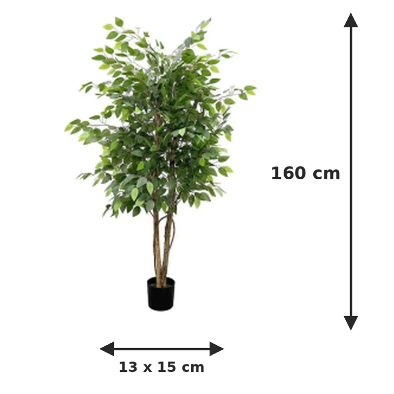 Pianta Artificiale Ficus Banyan 2 Rami 160 Cm