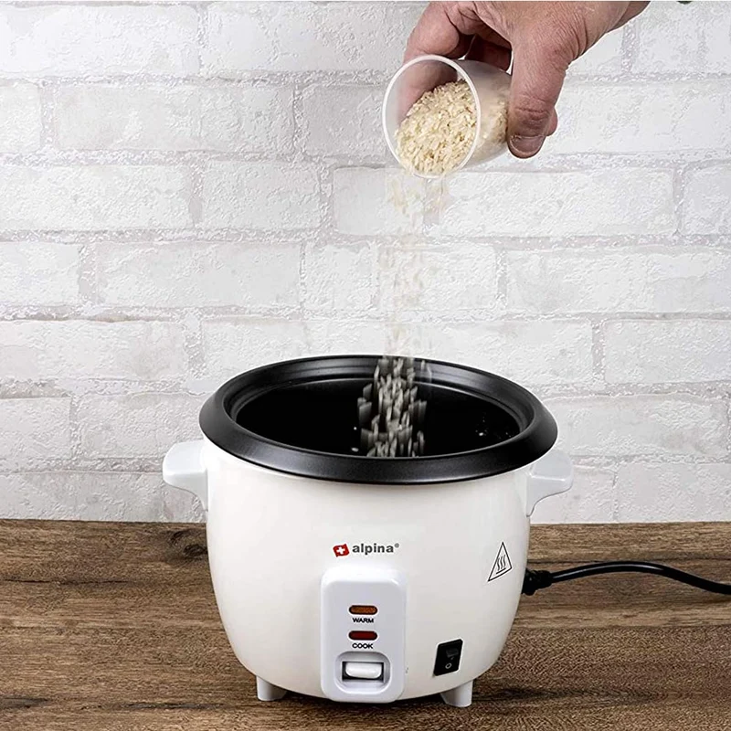 Cuociriso Elettrico 300W Vaporiera Cuoci Riso Risottiera a Vapore Alpina 0,6L