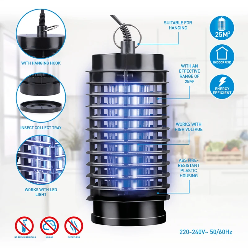 Zanzariera Elettrica 1W Potenza Lampada Prendimosche Insetti Uso Esterno Interno