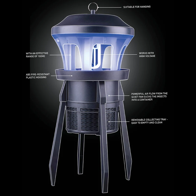 Zanzariera Elettrica 9W Potenza Lampada Prendimosche Insetti Uso Esterno Interno