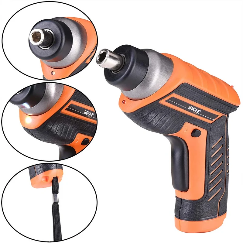 Avvitatore Mini Cacciavite Elettrico Cordless Trapano a Batteria 32 Punte e LED