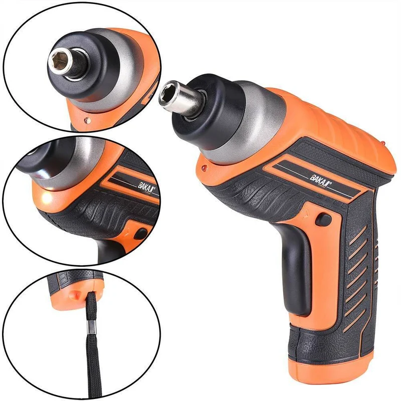Avvitatore Mini Cacciavite Elettrico Cordless Trapano a Batteria 32 Punte e LED