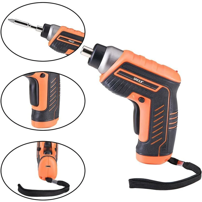 Avvitatore Mini Cacciavite Elettrico Cordless Trapano a Batteria 32 Punte e LED