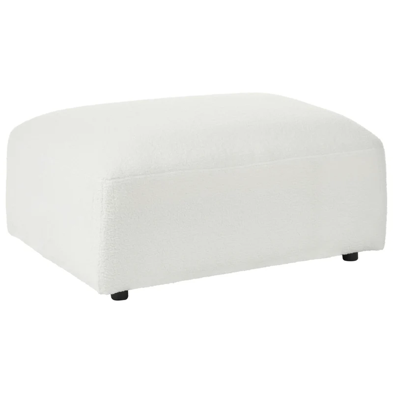 Pouf bianco imbottito, elemento modulare per divano, pouf rettangolare, salotto moderno