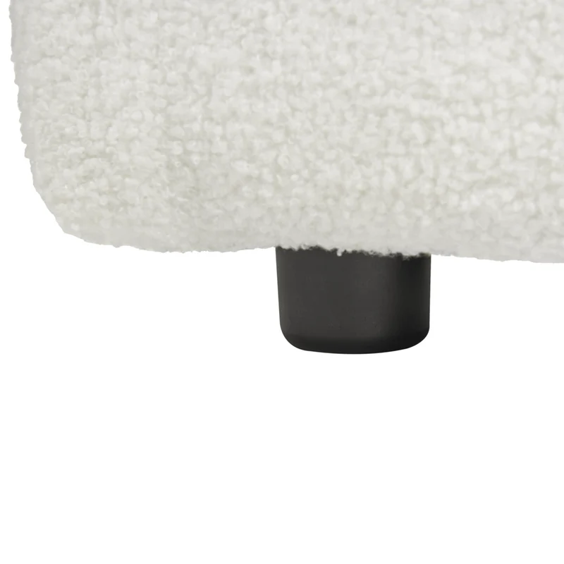 Pouf bianco imbottito, elemento modulare per divano, pouf rettangolare, salotto moderno