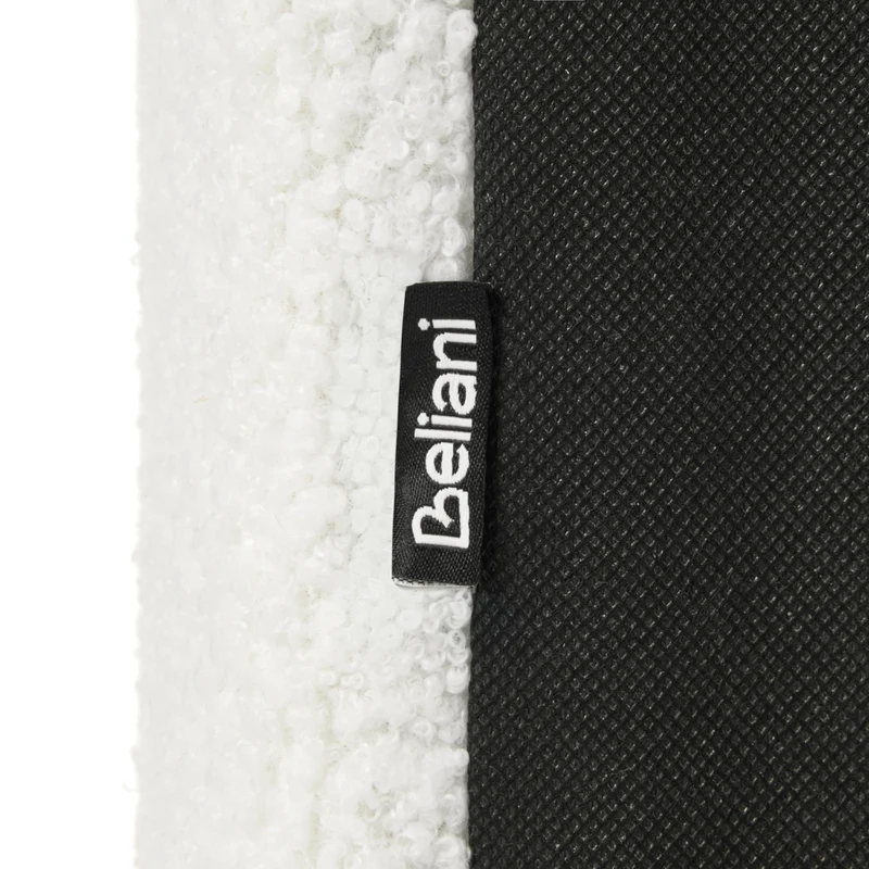 Pouf bianco imbottito, elemento modulare per divano, pouf rettangolare, salotto moderno