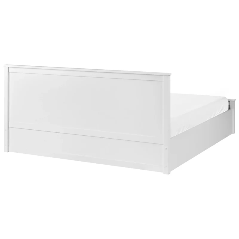 Letto con contenitore in legno di pino bianco 160 x 200 cm con telaio sollevabile