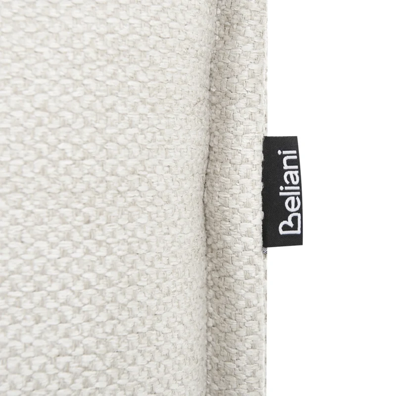 Letto ad acqua king size UE con rivestimento in tessuto di lino bianco sporco e gambe nere 160 x 200 cm con testiera e struttura a doghe per camera da letto.
