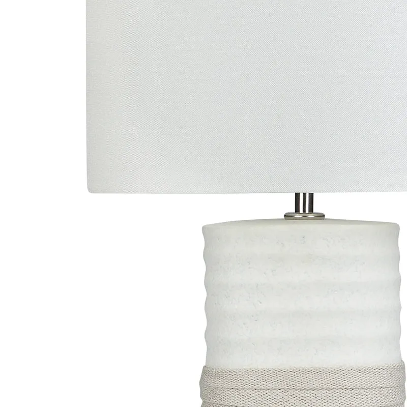 Lampada da tavolo Lampada da comodino con paralume in lino con base in ceramica beige