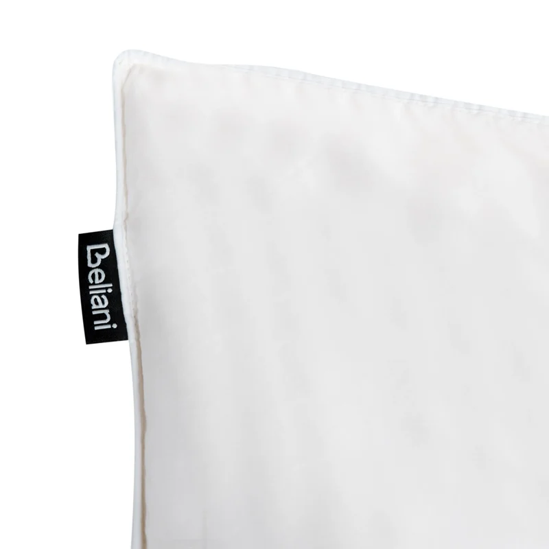Set di 2 cuscini da letto guanciali in cotone bianco piumino d'anatra e piume 50 x 60 cm medio morbido