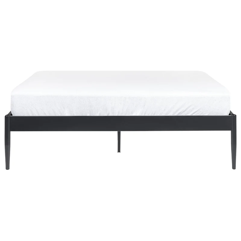 Letto matrimoniale con rete a doghe compensato e metallo 160 x 200 cm nero stile moderno minimalista