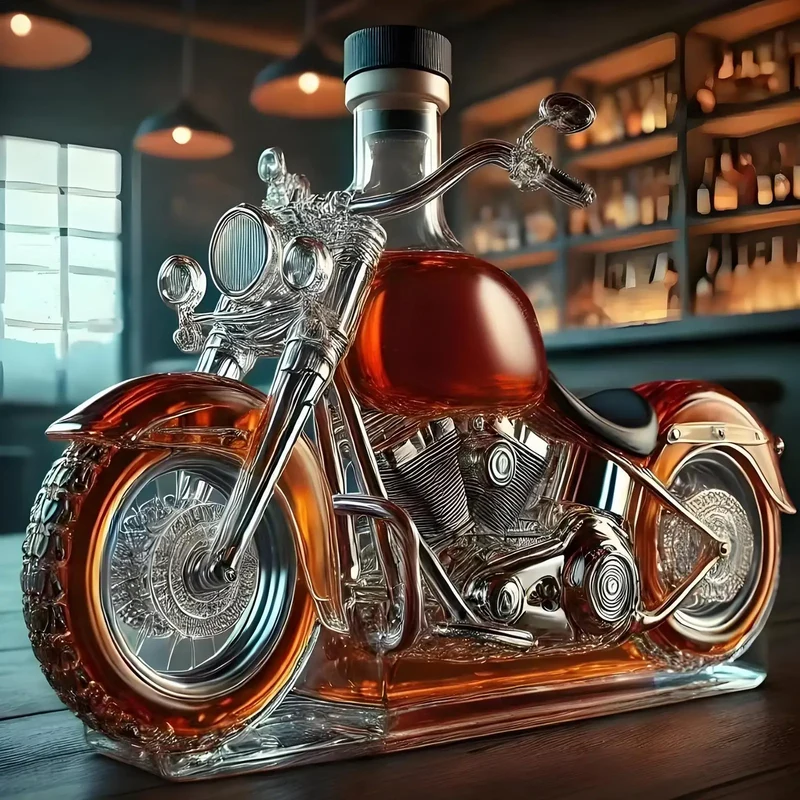 Motorcycle-style alcohol decanter decorative bar bottle