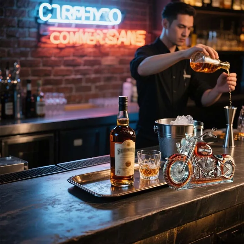 Motorcycle-style alcohol decanter decorative bar bottle