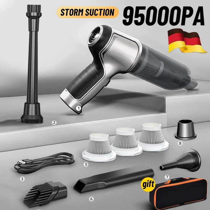 Cordless handheld vacuum cleaner with strong suction power