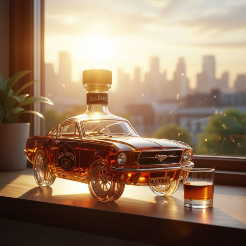 Whiskey decanter shaped like a classic sports car