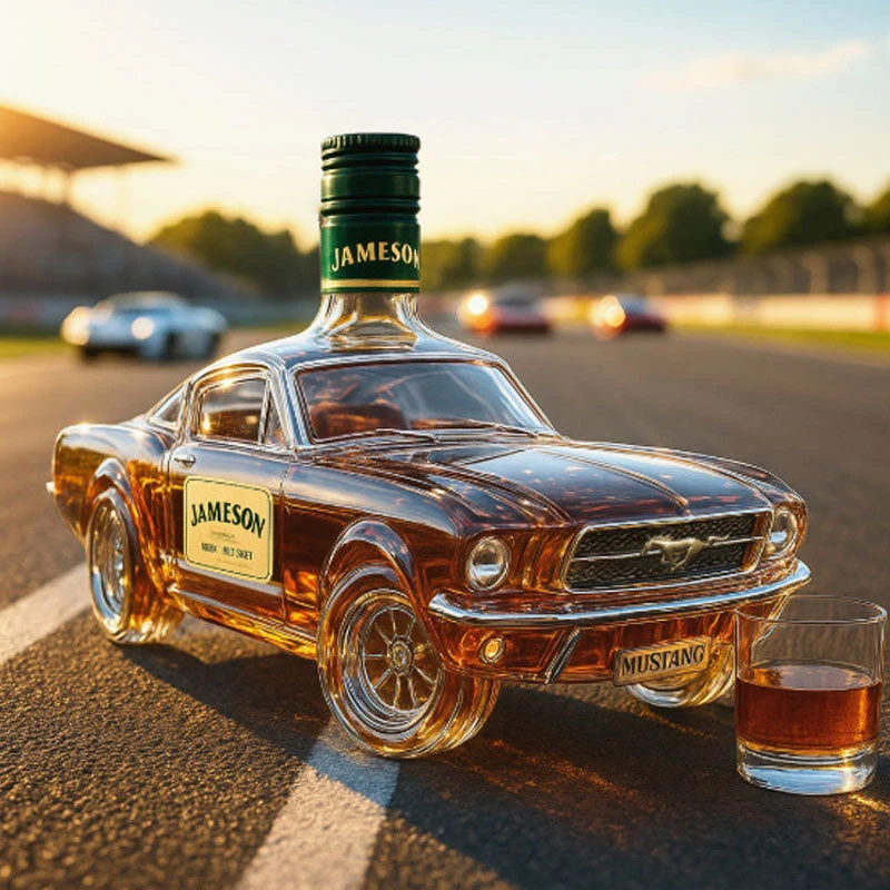 Whiskey decanter shaped like a classic sports car