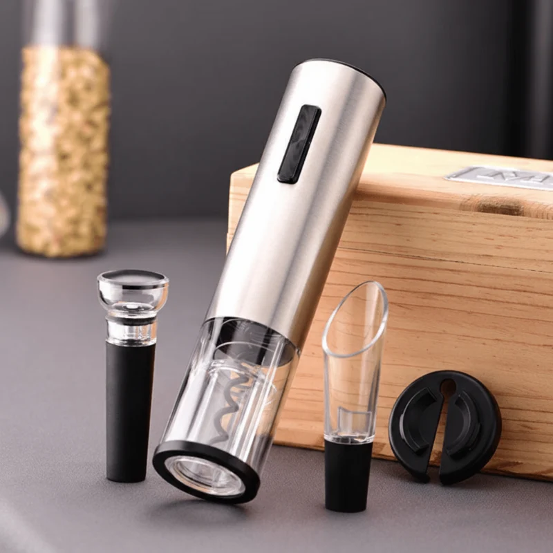 Elektrische Wijnopener 4-in-1 – Oplaadbaar, Vacuümstopper & Accessoires