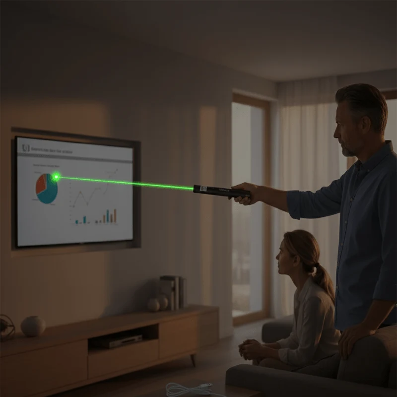 Laserpointer – Instelbare Focus, USB Oplaadbaar & Metalen Behuizing