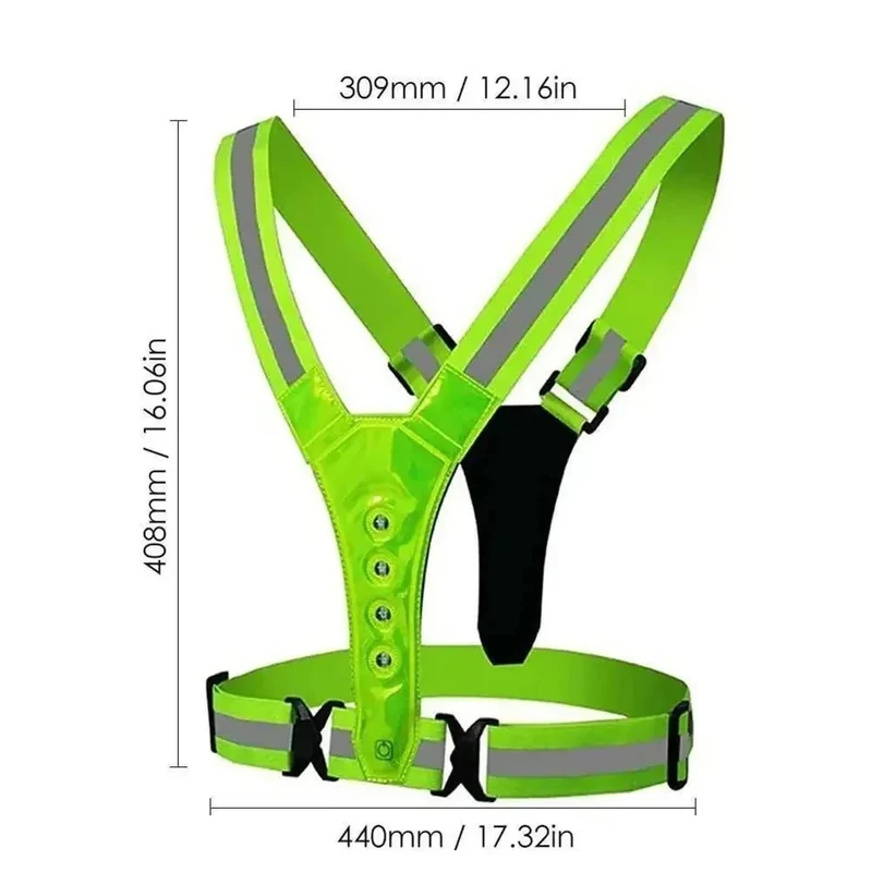 LED Hardloopvest – Verstelbaar, USB Oplaadbaar & 3 Lichtstanden
