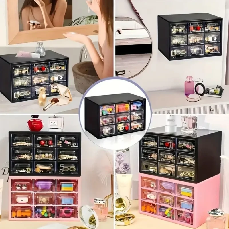 Drawer organizer with multiple compartments for cosmetics, office, and home