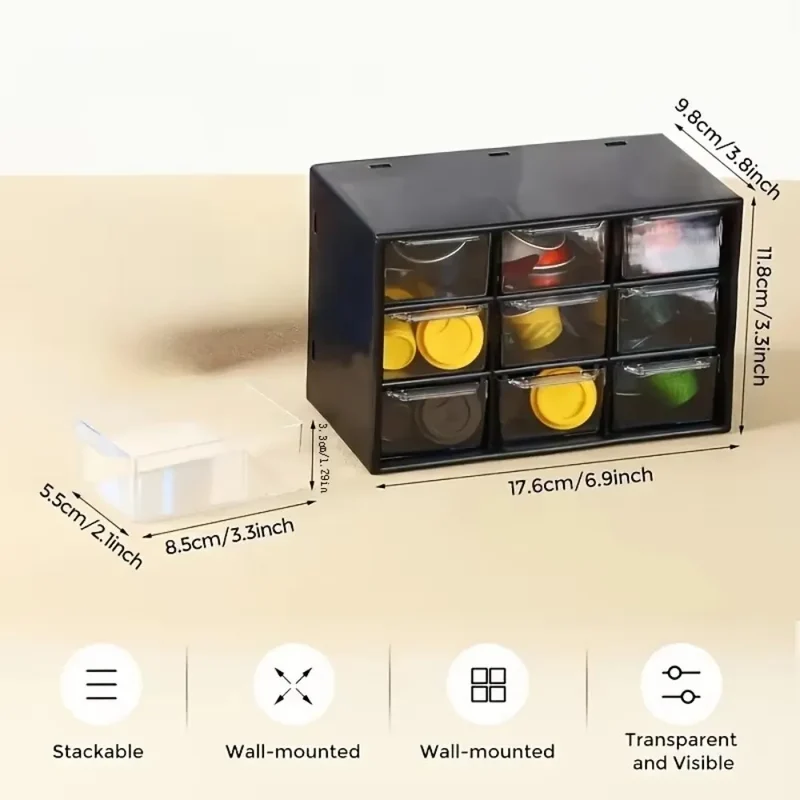 Drawer organizer with multiple compartments for cosmetics, office, and home