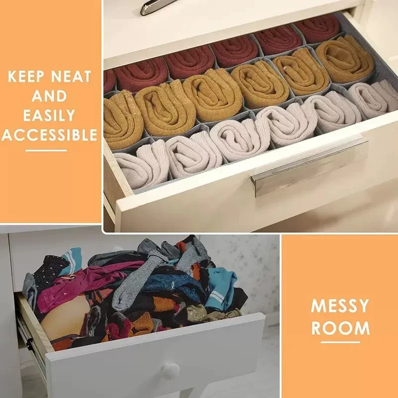 Folding drawer organizer for clothes and underwear