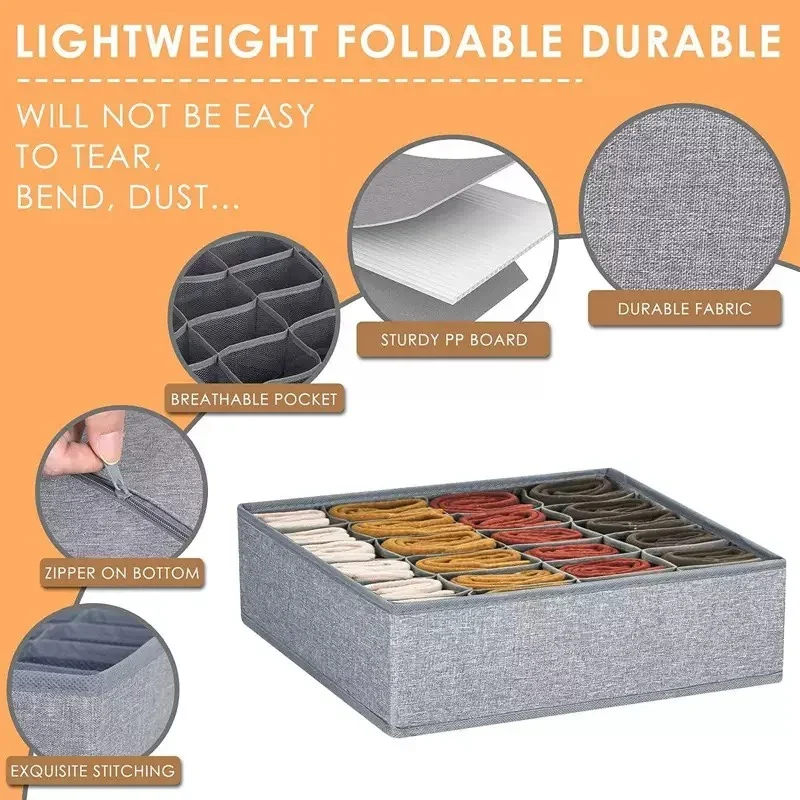Folding drawer organizer for clothes and underwear