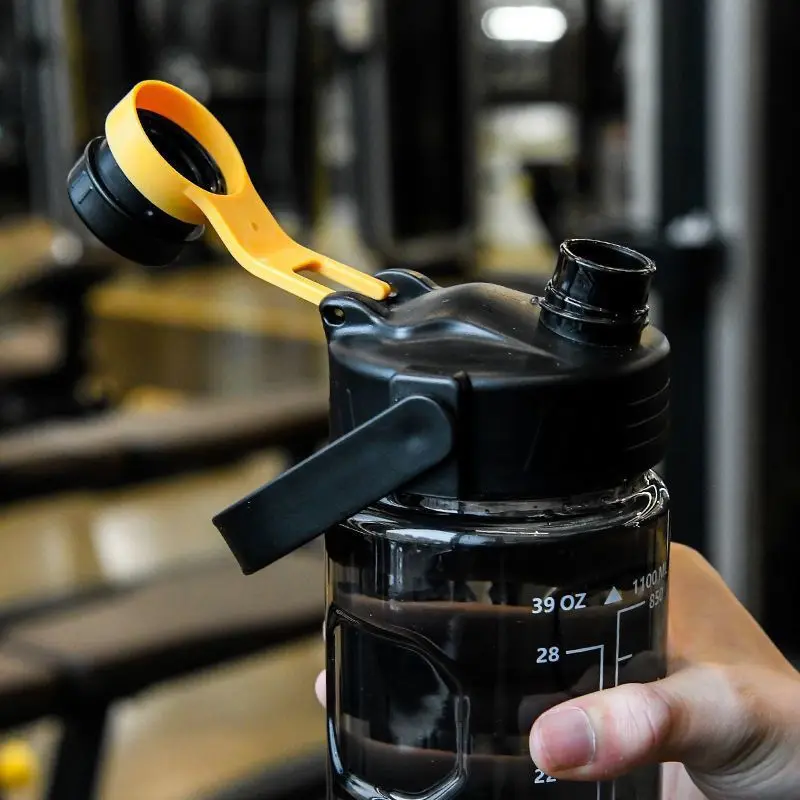 Water bottle with straw for gym and outdoor activities