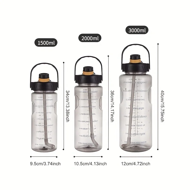 Water bottle with straw for gym and outdoor activities