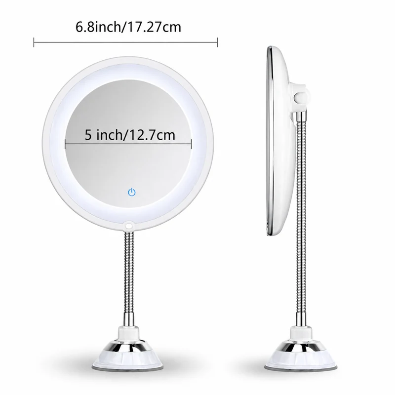 LED Magnifying Mirror with Swivel Arm for Skincare