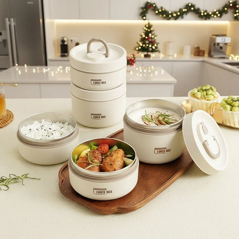 Geïsoleerde Lunchbox – Dubbelwandig, Lekvrij & RVS 304 Design