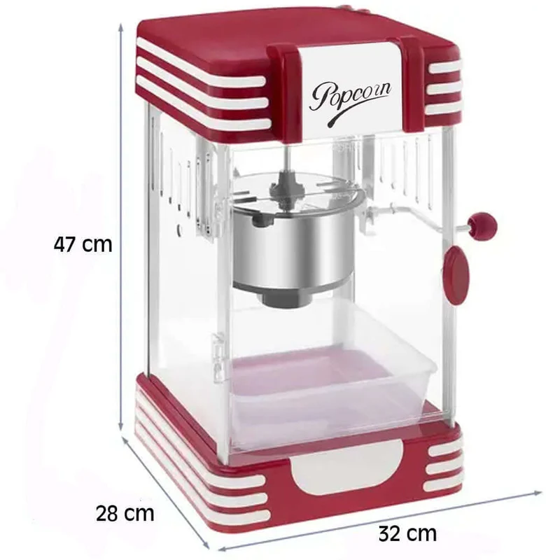 Macchina per Popcon XXL Retro 300W Stile Vintage con contenitore Acciaio Anni 50