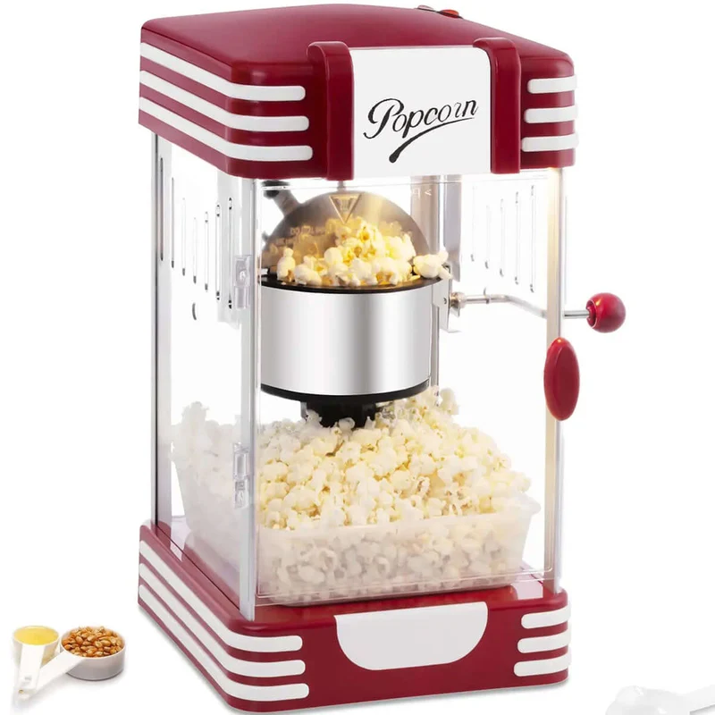 Macchina per Popcon XXL Retro 300W Stile Vintage con contenitore Acciaio Anni 50