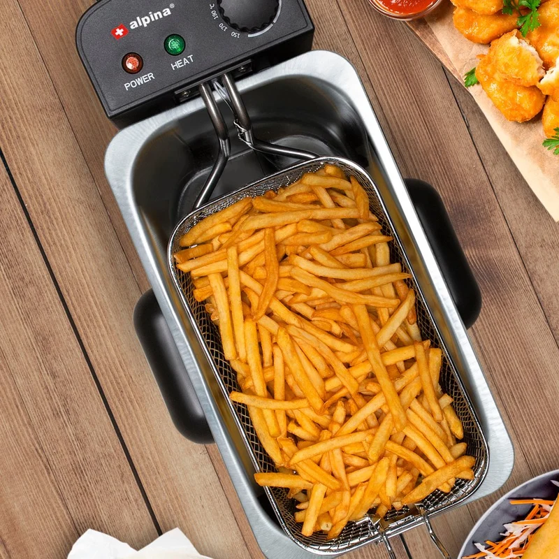 Friggitrice 3 Litri 2000 Watt da Cucina Temperatura Regolabile e Spia Controllo