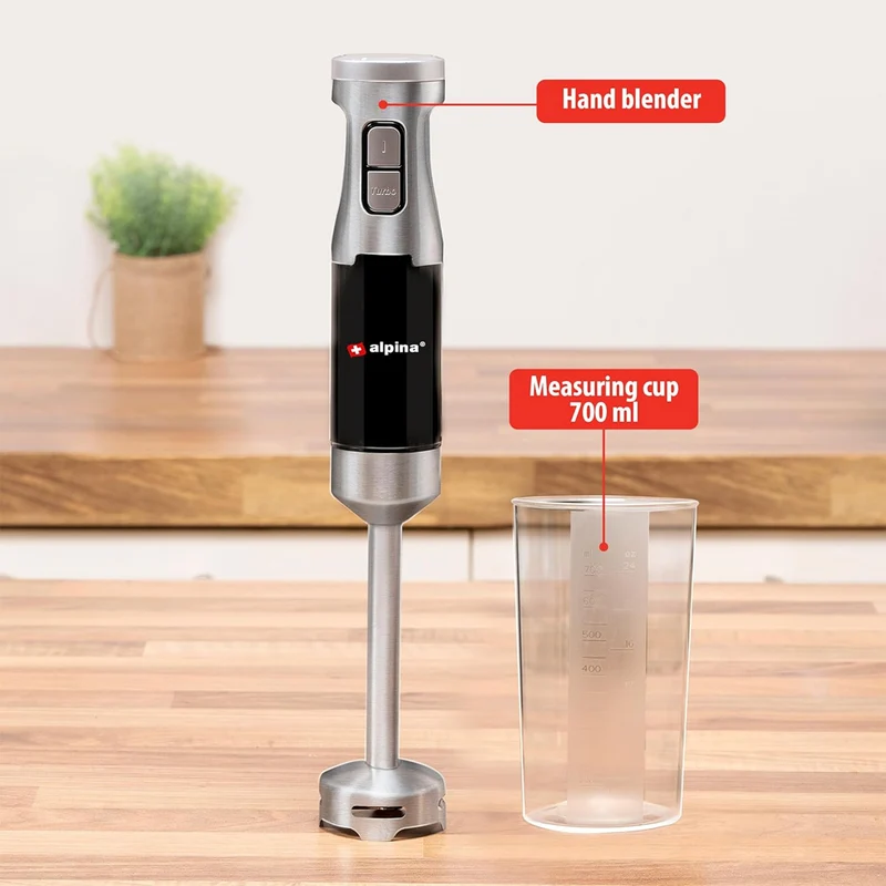 Frullatore Immersione Elettrico Mixer e Misurino 700ml 2 Velocità Potenza 1000W