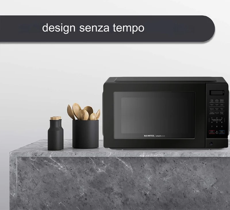 KUMTEL Microonde Nero 20 Litri 700 W Smart Digital con Funzione Scongelamento