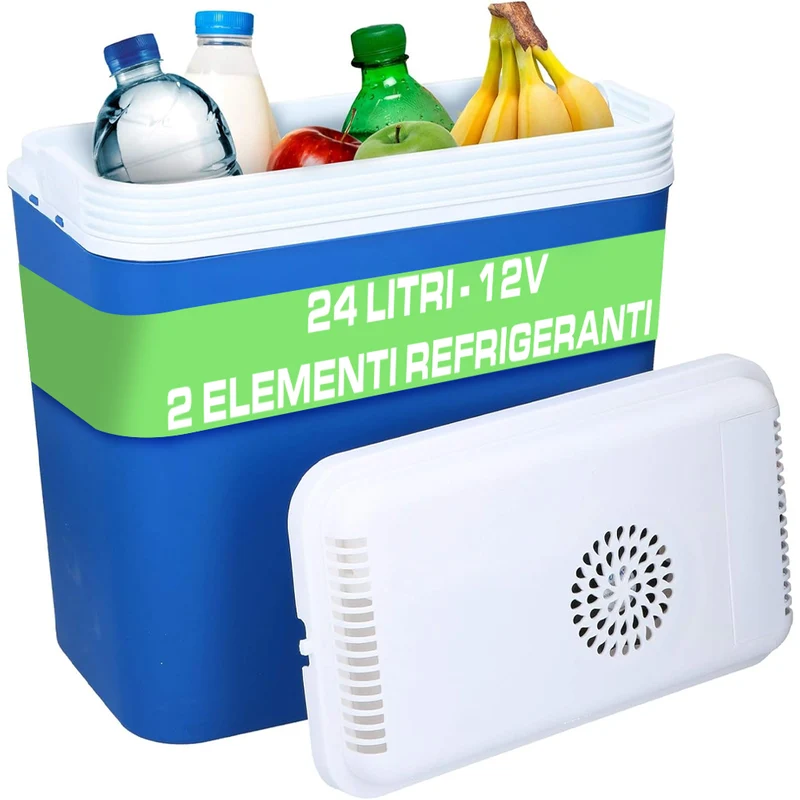 Frigorifero Portatile 12V Capacità 24 Litri Auto Picnic 2 Elementi Refrigeranti