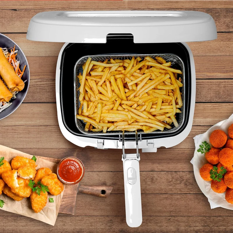 Friggitrice 2.5 Litri con Termostato Regolabile 1800W con Maniglia Pieghevole