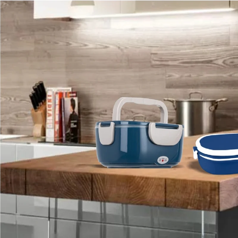 Scaldavivande Porta Pranzo Termico Elettrico Ricaricabile Portatile Blu